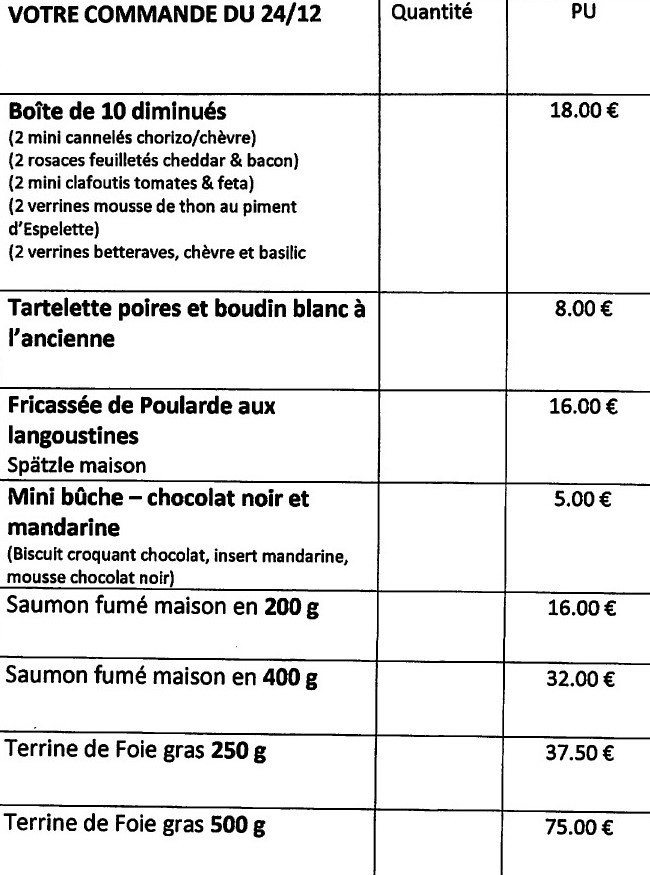 Oléron, coeurs de villages Découvrez les menus de fêtes proposés par